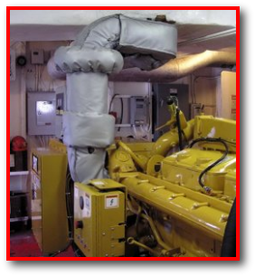 Marine engine thermal blanket protection system